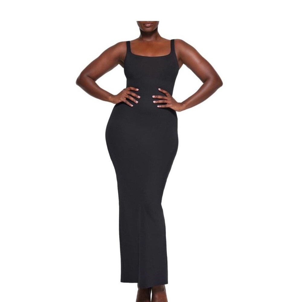 SKIMS Body Long Slip Dress in Onyx